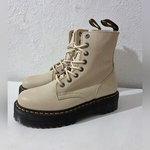Dr. Doc Martens Jadon III Taupe Combat Platform Boots Size Men's 9 Women's 10